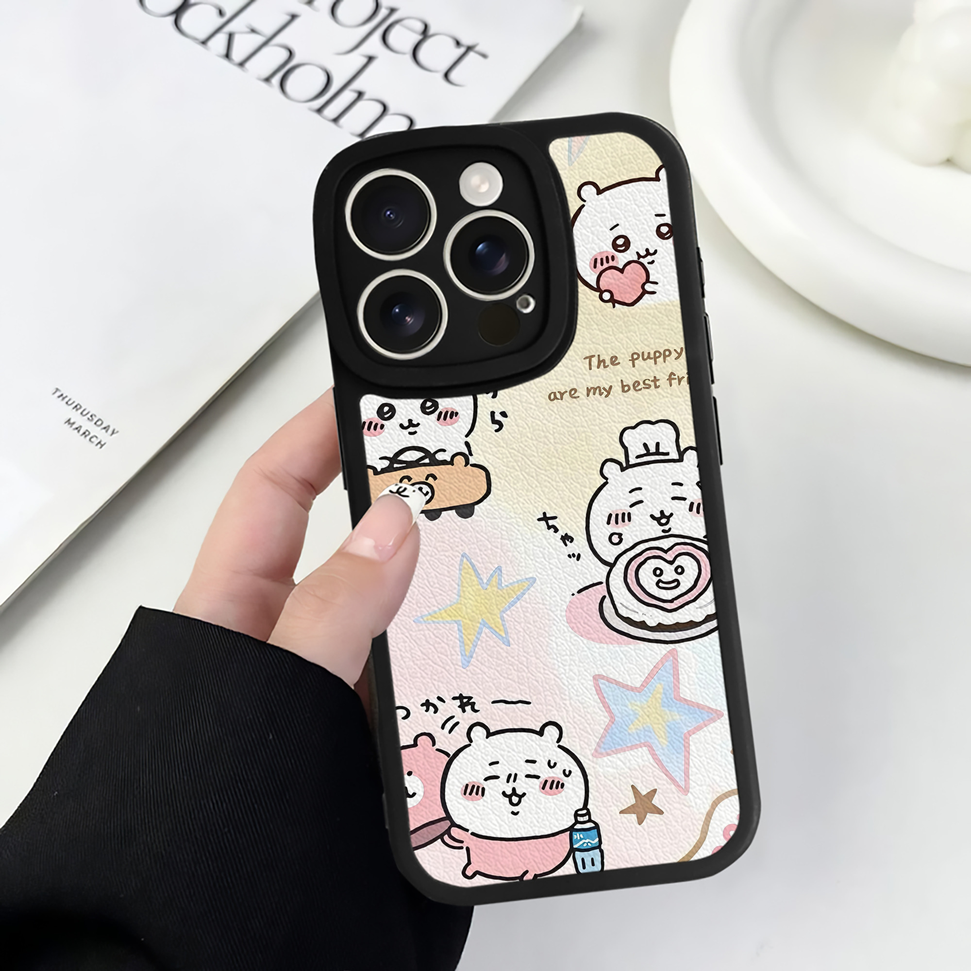 （画像用） ちいかわ Chii-kawa 【iPhone 16シリーズ対応】シリコンスマホケース（レザー調） 材質：シリコン